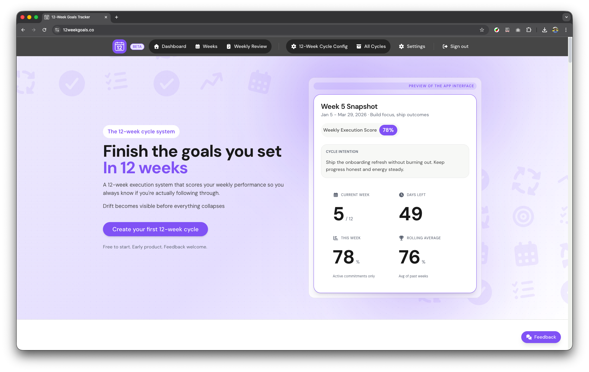 12-Week Goals
